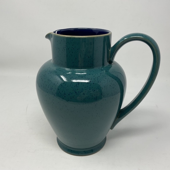 Denby Harlequin (retired) Stoneware 60 oz Blue Green Pitcher - Picture 3 of 11